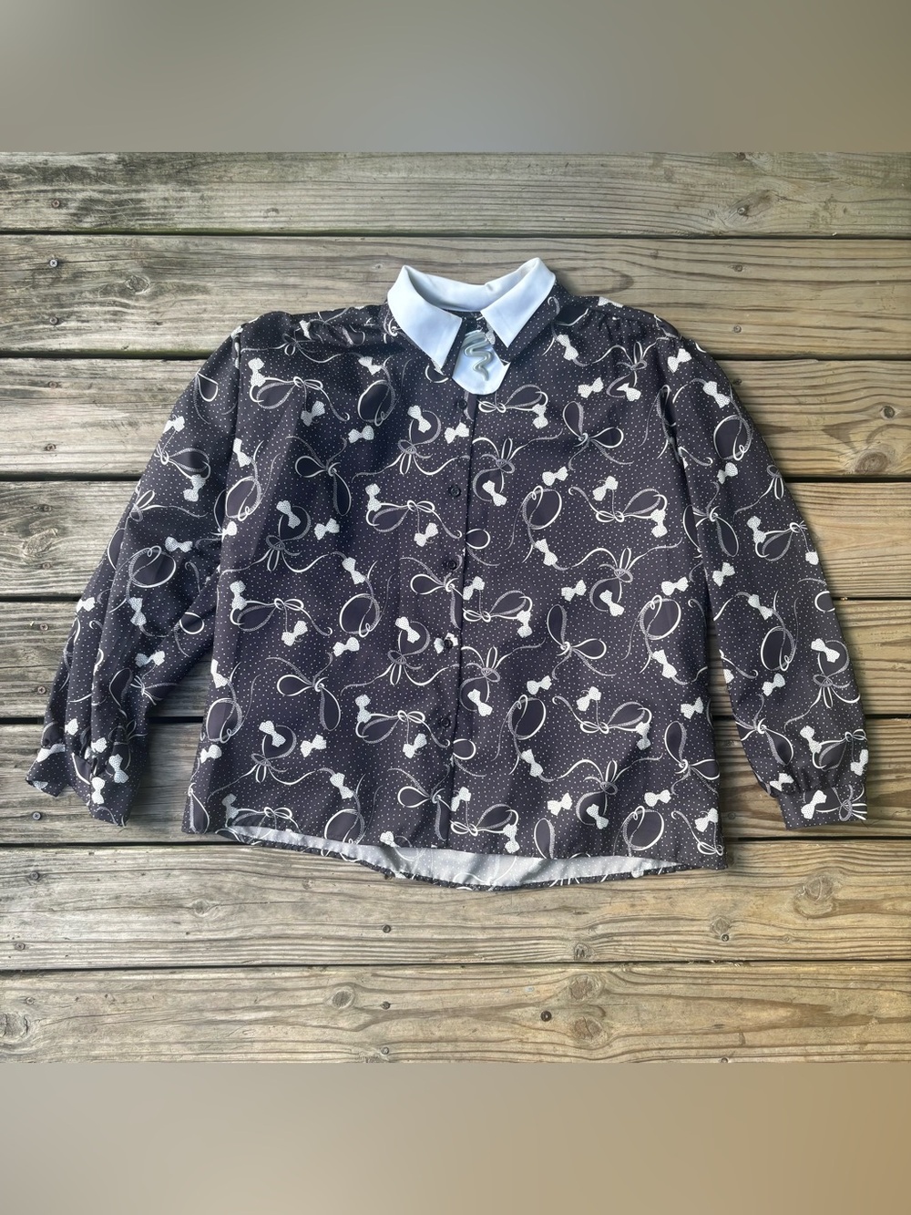 VTG ‘80s Blvd. East Bow Print Blouse